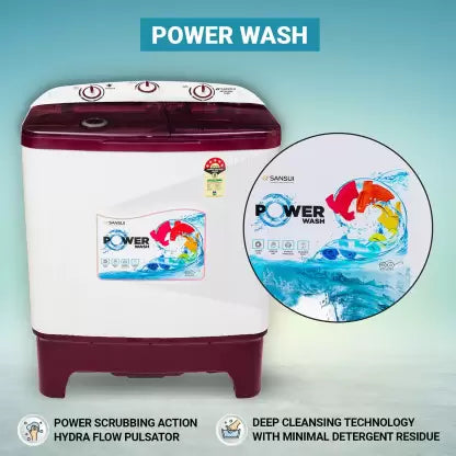 Sansui 7 kg Semi Automatic Top Load Washing Machine Red, White  (JSP70S-2024L) (OPEN BOX) Sansui 7 kg Semi Automatic Top Load Washing Machine Red, White  (JSP70S-2024L) (OPEN BOX)
